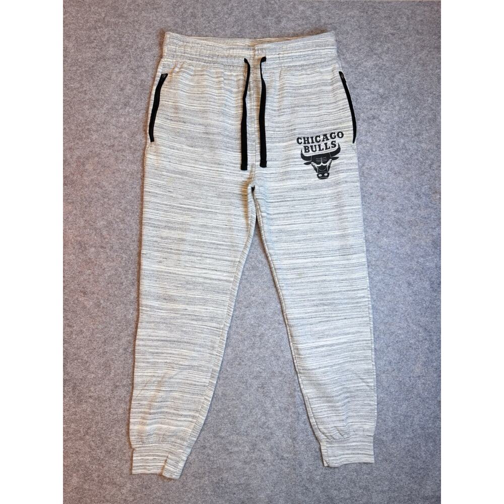 NBA Chicago Bulls Adults Sz XL Joggers Gray Logo Sports Basketball Casual Comfy